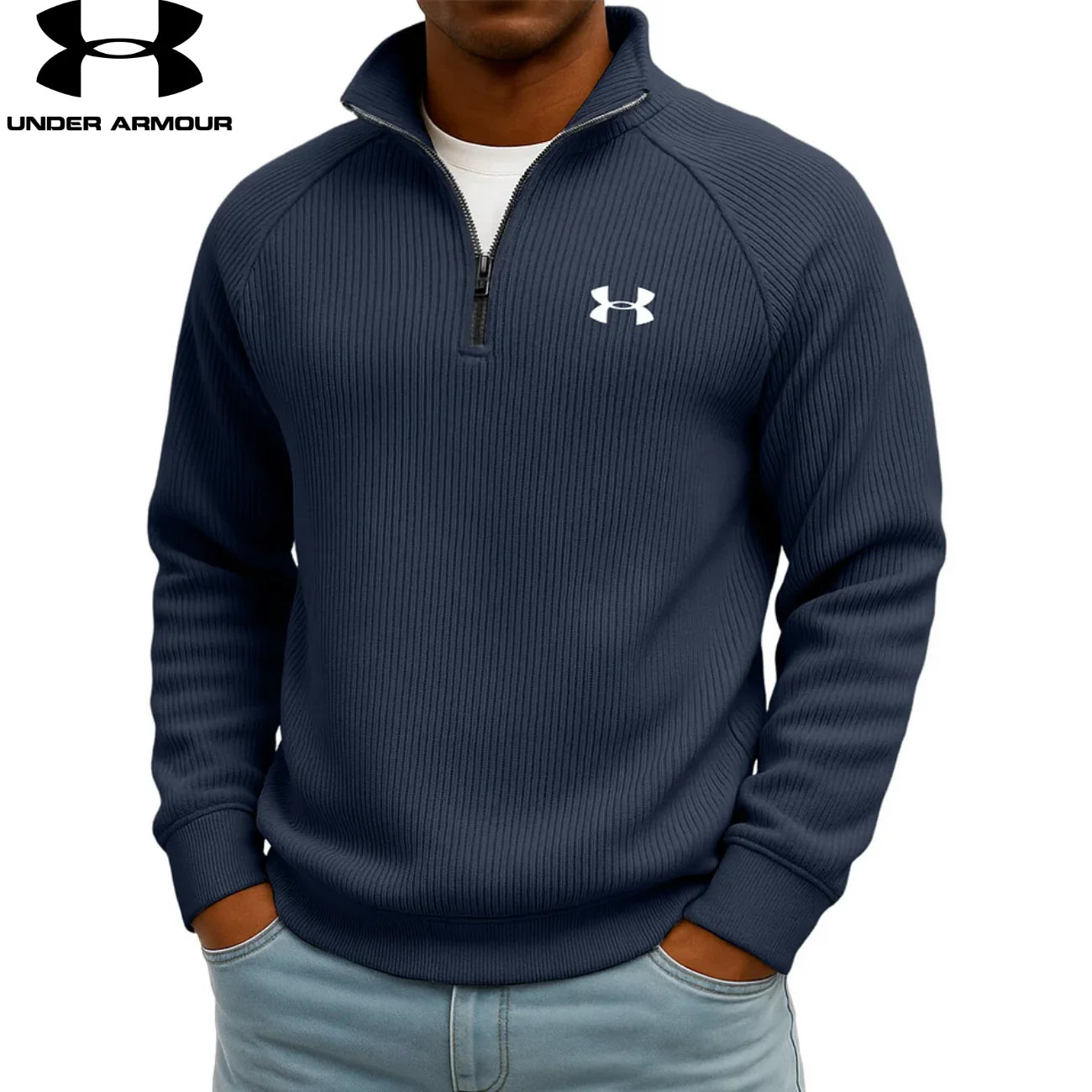 UA™ Ribbed Performance Quarter-Zip Sweatshirt